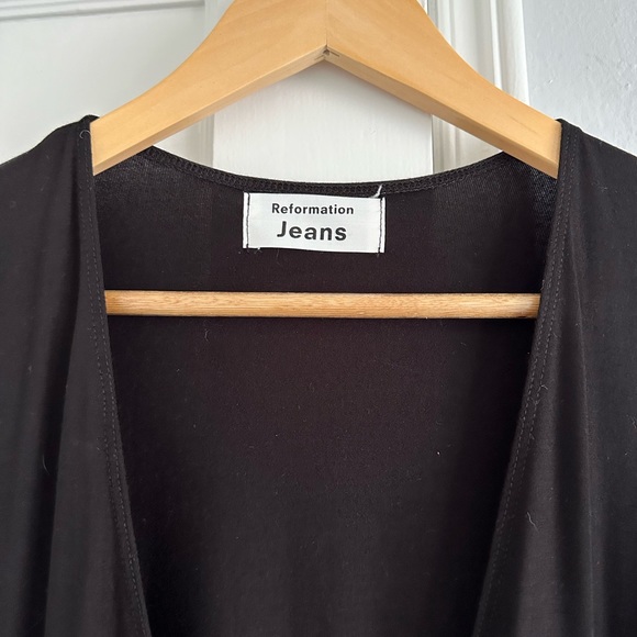 Reformation Jeans Maurie Wrap Midi Dress in Black   Sz: XS - Picture 8 of 14